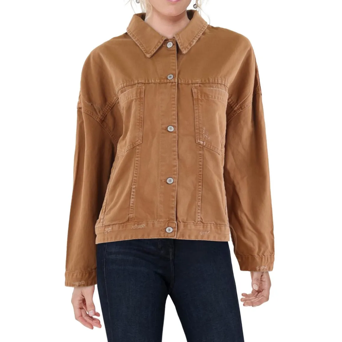 Distressed Denim Denim Jacket