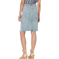 Distressed Denim Midi Skirt