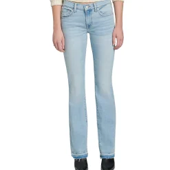Distressed Mid Rise Bootcut Jeans
