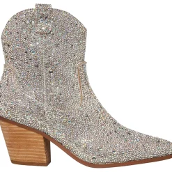 Diva Glass Stones Zipper Cowboy, Western Boots