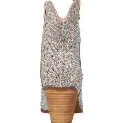 Diva Glass Stones Zipper Cowboy, Western Boots