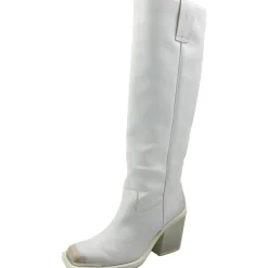 Dollee Faux Leather Square Toe Knee-High Boots