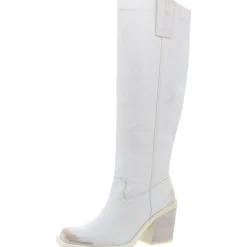 Dollee Faux Leather Square Toe Knee-High Boots