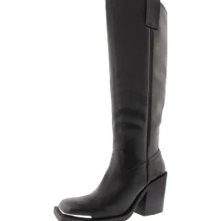 Dollee Faux Leather Square Toe Knee-High Boots