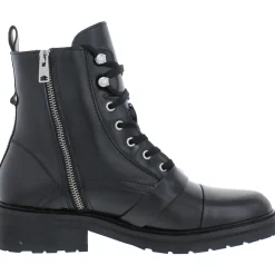 Donita Zipper Pull On Combat & Lace-up Boots