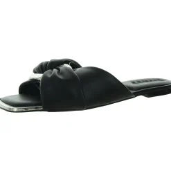 Doretta Faux Leather Square Toe Slide Sandals