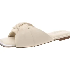 Doretta Faux Leather Square Toe Slide Sandals