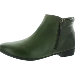 Double Zipper Leather Ankle Boots