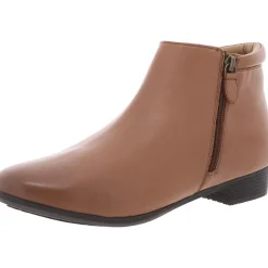 Double Zipper Leather Ankle Boots