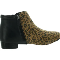 Double Zipper Leather Ankle Boots