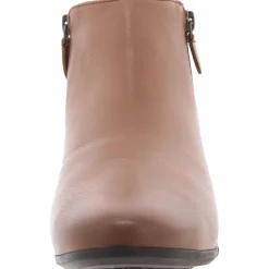 Double Zipper Leather Ankle Boots