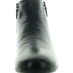 Double Zipper Leather Ankle Boots