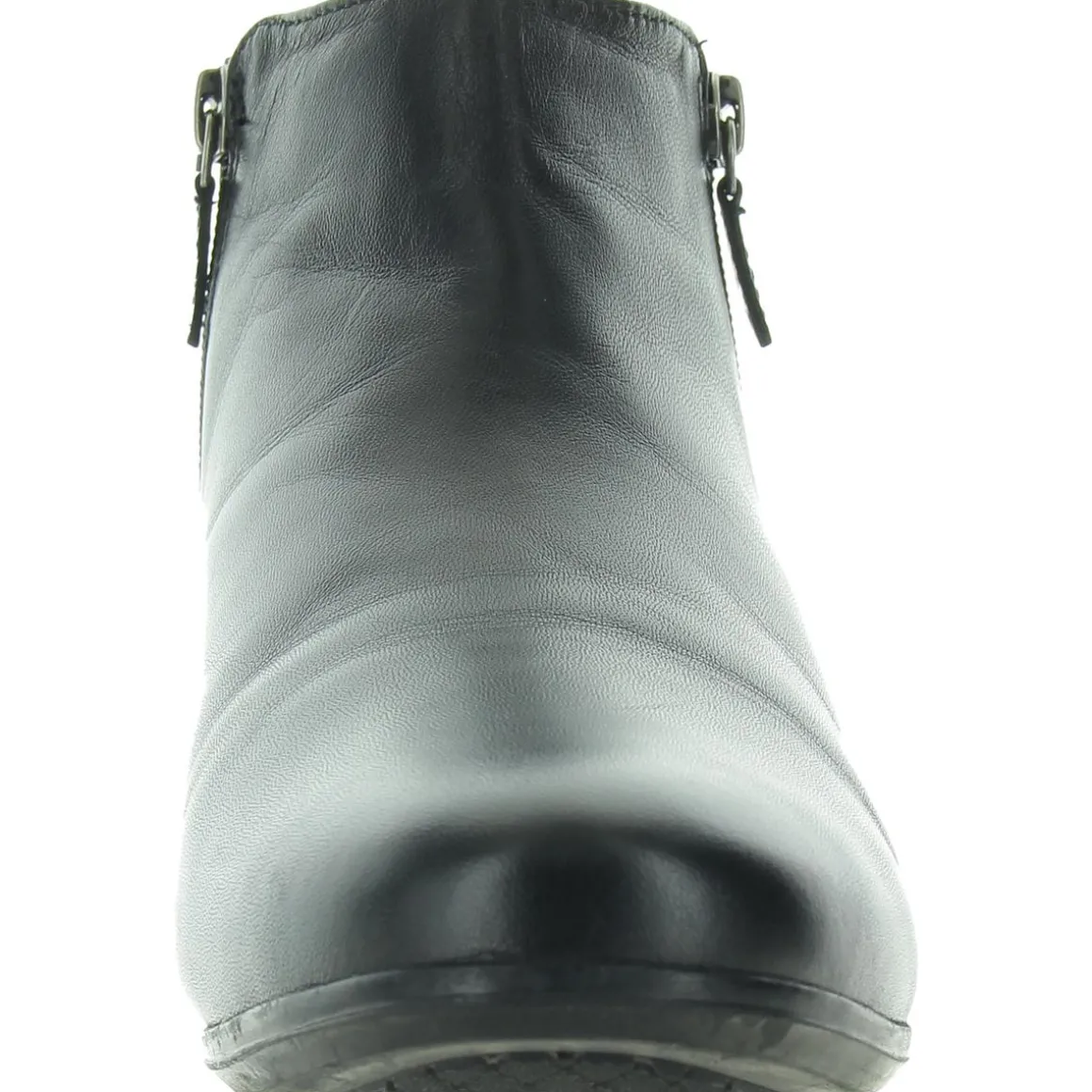 Double Zipper Leather Ankle Boots