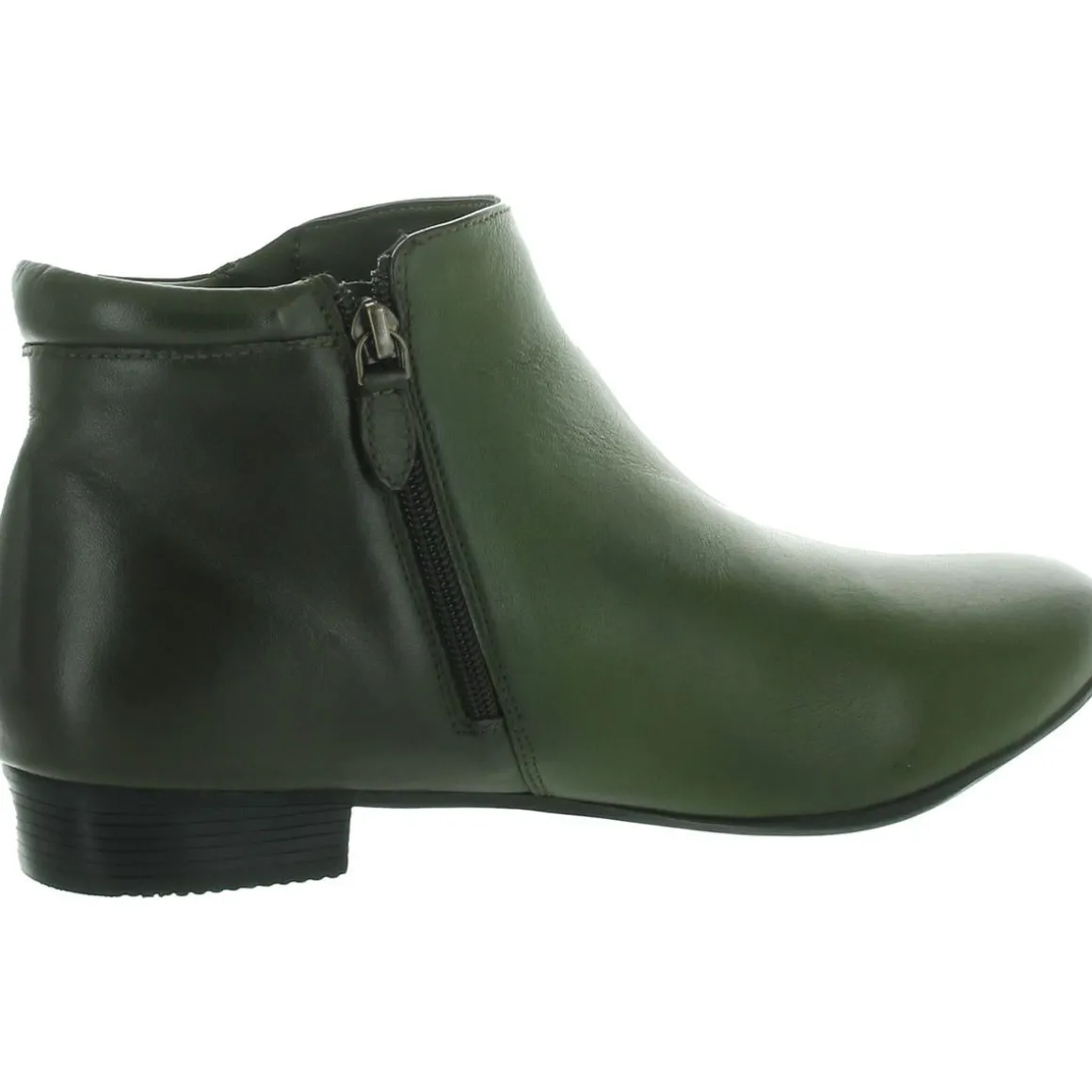 Double Zipper Leather Ankle Boots