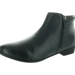Double Zipper Leather Ankle Boots