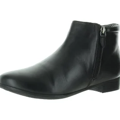 Double Zipper Leather Ankle Boots