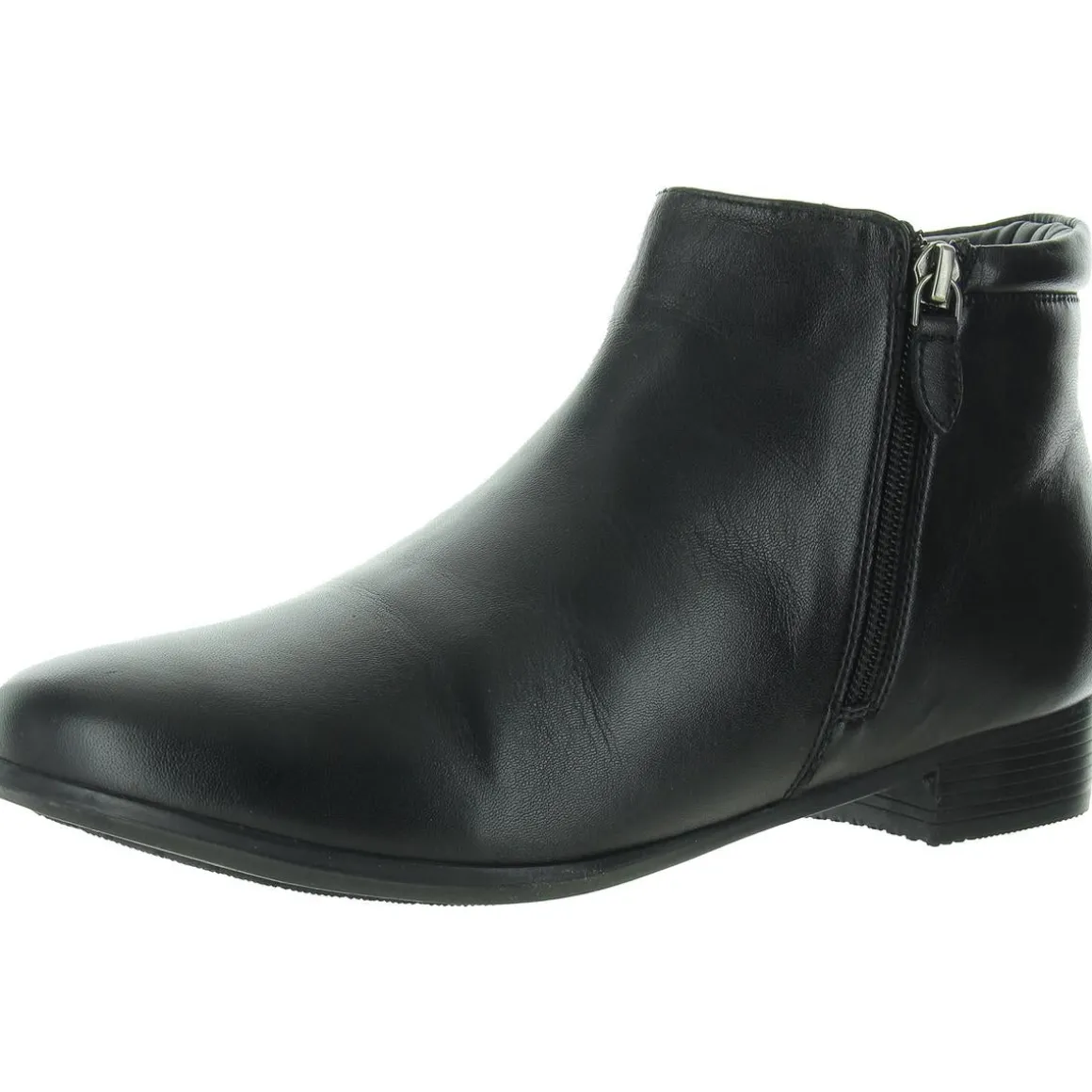 Double Zipper Leather Ankle Boots