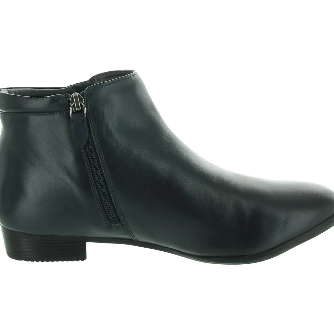 Double Zipper Leather Ankle Boots