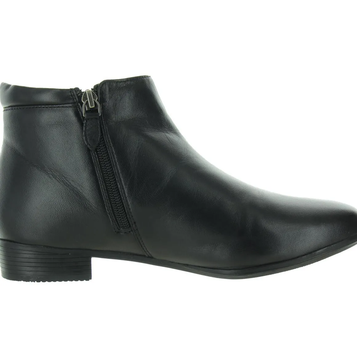 Double Zipper Leather Ankle Boots