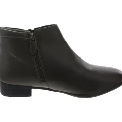 Double Zipper Leather Ankle Boots