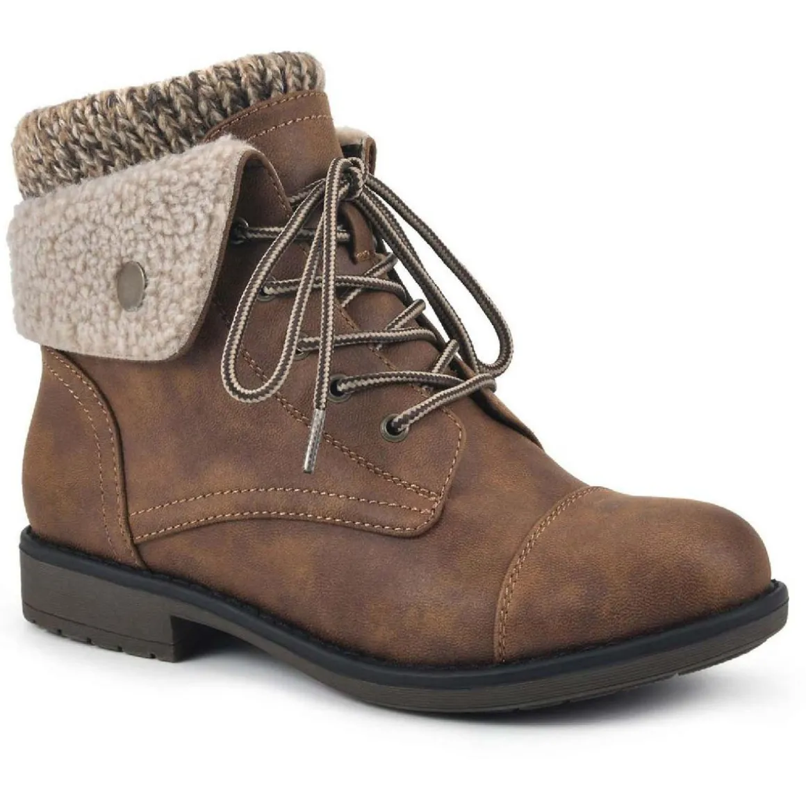 Duena Knit Fold-Over Booties