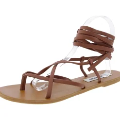 Early Solid Leather Strappy Sandals