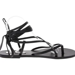 Early Solid Leather Strappy Sandals