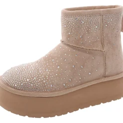 Ease-HR Faux Fur Flatform Ankle Boots