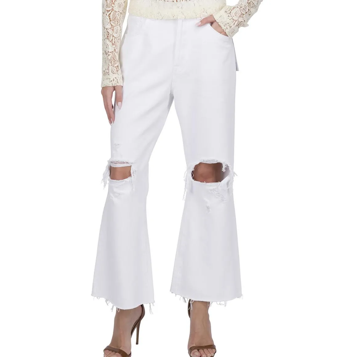 Easy Boy Destroyed Denim Bootcut Jeans