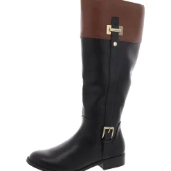 Edenn Faux Leather Wide Calf Knee-High Boots
