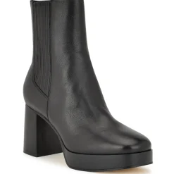 Eds Leather Square Toe Ankle Boots