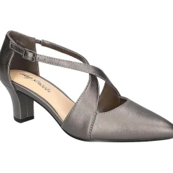 Elegance Block Heel Metallic Pumps