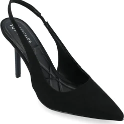 Elenney Faux Suede Pointed Toe Slingback Heels