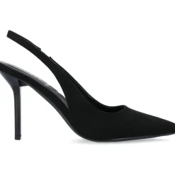 Elenney Faux Suede Pointed Toe Slingback Heels