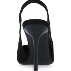 Elenney Faux Suede Pointed Toe Slingback Heels