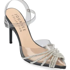 Eleora Rhinestone Faux Leather Ankle Strap