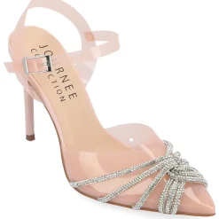 Eleora Rhinestone Faux Leather Ankle Strap