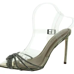 Eleora Rhinestone Faux Leather Ankle Strap