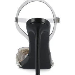 Eleora Rhinestone Faux Leather Ankle Strap