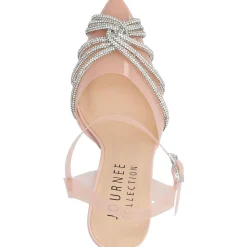 Eleora Rhinestone Faux Leather Ankle Strap