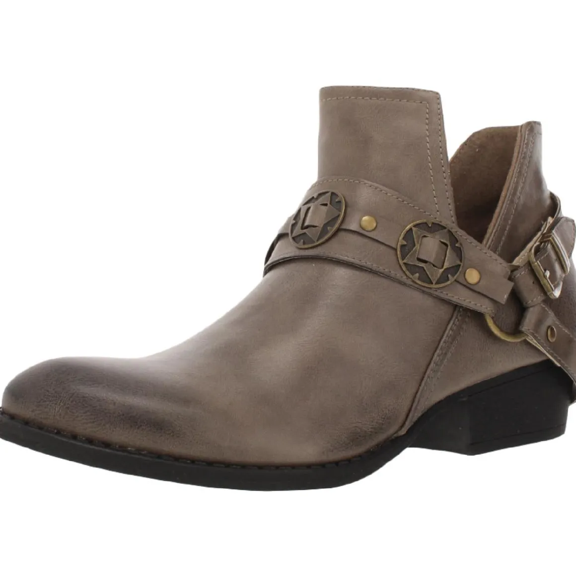 Elisa Faux Leather Slip On Ankle Boots