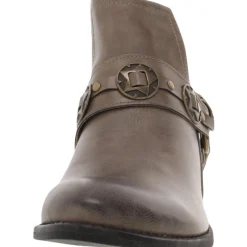 Elisa Faux Leather Slip On Ankle Boots