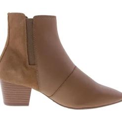 ELLANIE VIBE Block Heel Leather Ankle Boots