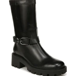 Elle Zipper Leather Motorcycle Boots