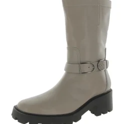 Elle Zipper Leather Motorcycle Boots