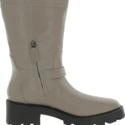 Elle Zipper Leather Motorcycle Boots