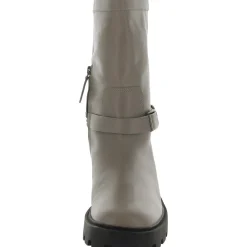 Elle Zipper Leather Motorcycle Boots