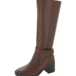 Elliot Leather Square Toe Knee-High Boots