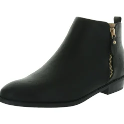 Ellis Faux Leather Block Heel Ankle Boots