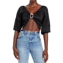 Elora V-Neck Short Crop Top